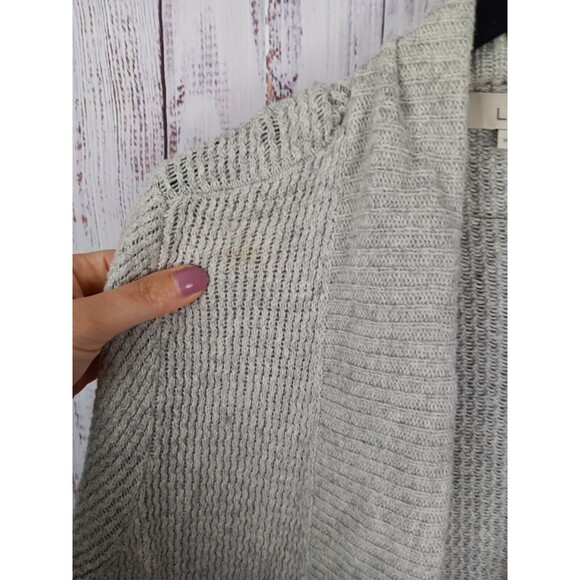 Ann Taylor Loft Knit Cardigan Women’s Medium Gray Open Front  Cotton Blend - Picture 8 of 9